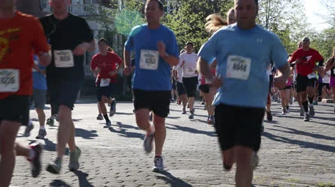 Marathon runners EDITORIAL USE ONLY Stock Footage 22657487