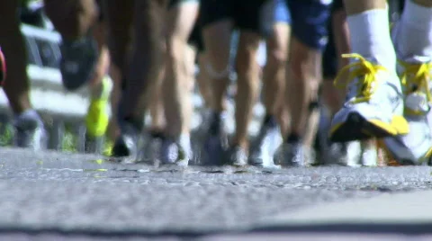 Marathon runners Stock Footage 435306