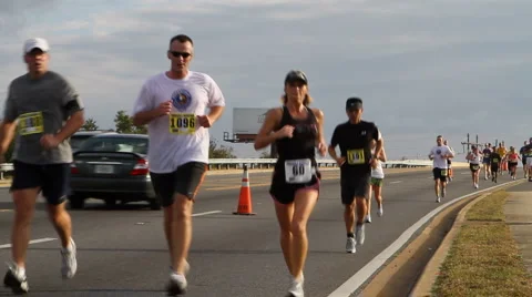 Marathon Runners Stock Footage 978139