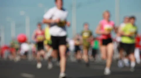 Marathon runners Vídeo Stock 23513042