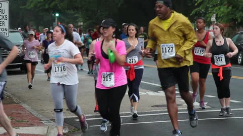 Marathon runners Stock Footage 23831499