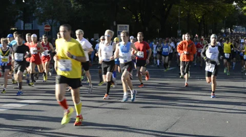 Marathon runners Stock Footage 30582468