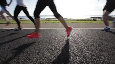 Marathon runners Stock Footage 42437719