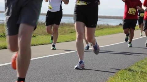 Marathon runners Stock Footage 42439397