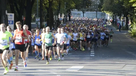 Marathon runners Stock Footage 44005069