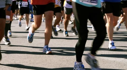 Marathon Runners HD Video stock 8527483