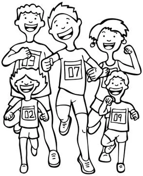 Marathon runners Stock Illustration