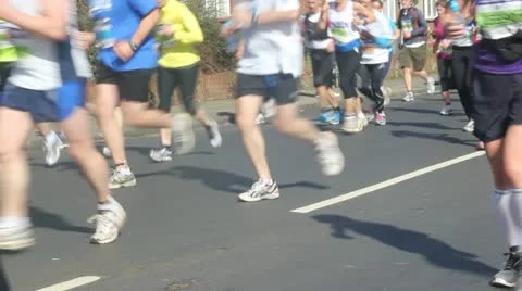 Marathon runners- legs Stock Footage 10886204