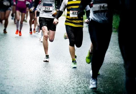 Marathon runners Stock Photos