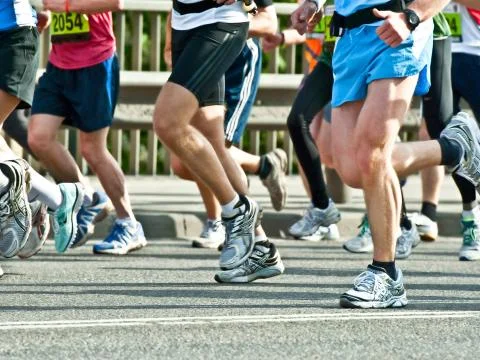 Marathon runners Stock Photos