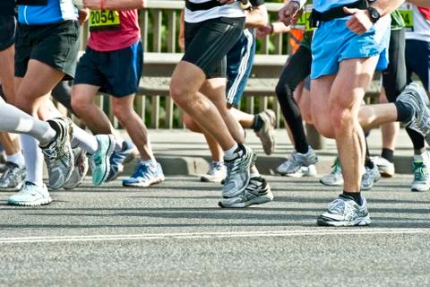 Marathon runners Stock Photos