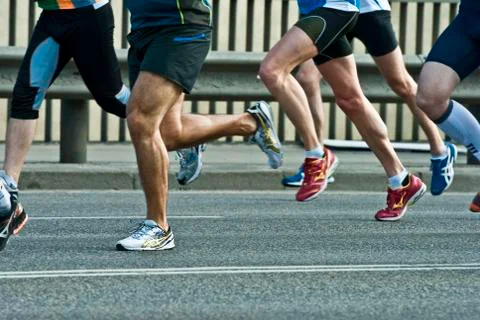Marathon runners Stock Photos