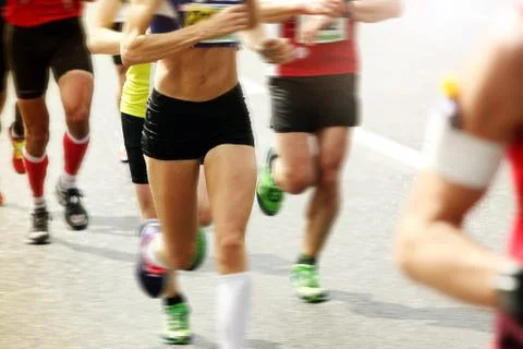 Marathon runners Stock Photos