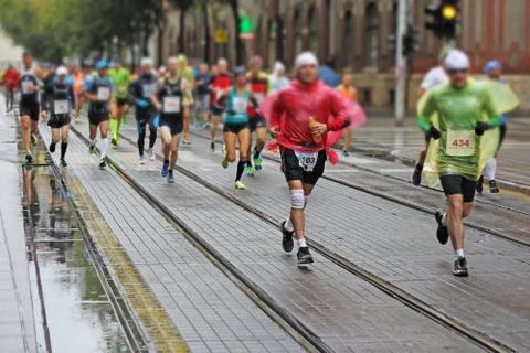 Marathon runners Stock-Fotos