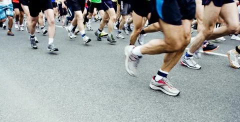 Marathon runners Stock Photos