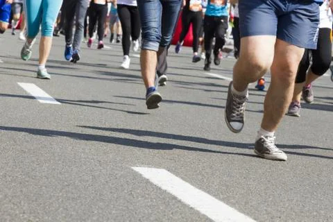 Marathon runners Stock Photos