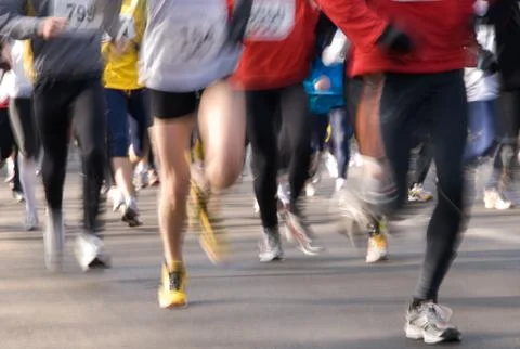 Marathon runners Stock Photos