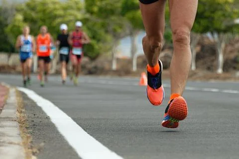 Marathon runners Stock Photos