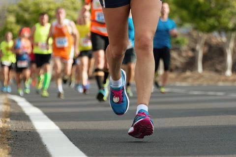 Marathon runners Foto stock