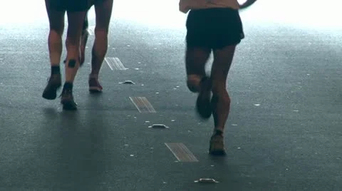 Marathon Runners on street 스톡 동영상 10856924