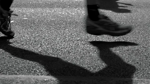 Marathon runners in stylish slow motion Stock Footage 34268279