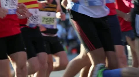 Marathon running 1 Stock Footage 12229537
