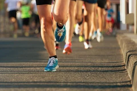 Marathon running Stock Photos