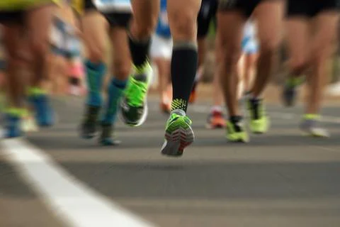 Marathon running Stock Photos