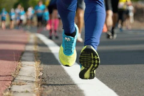 Marathon running Stock Photos