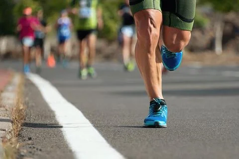 Marathon running Stock Photos