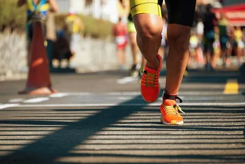 Marathon running Stock Photos