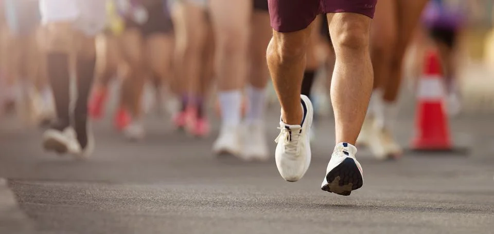 Marathon running Stock Photos