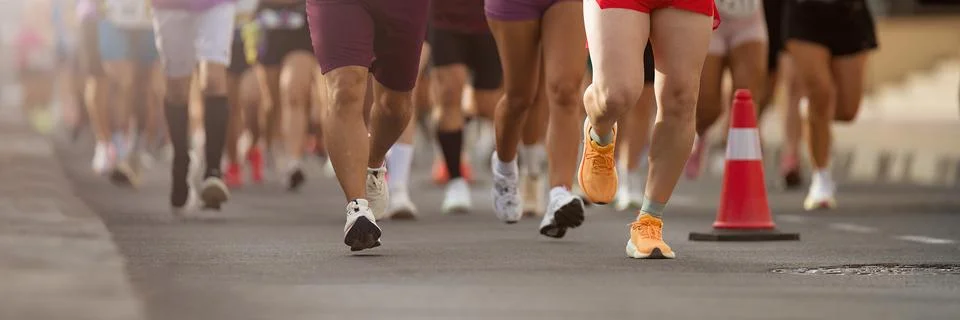 Marathon running Stock Photos