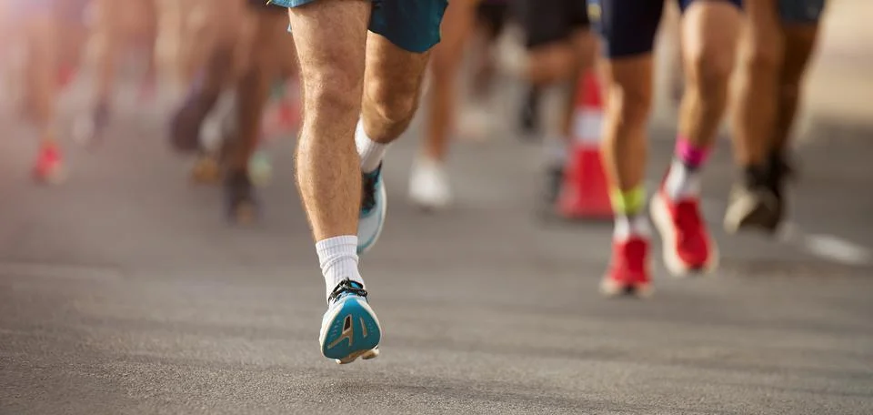 Marathon running Stock Photos