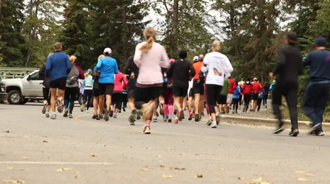 Marathon running race Video stock 32223335