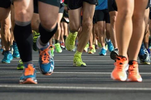 Marathon running race Stock Photos