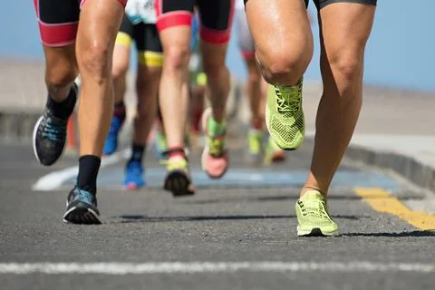 Marathon running race Stock Photos