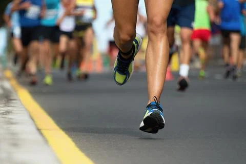 Marathon running race Stock Photos