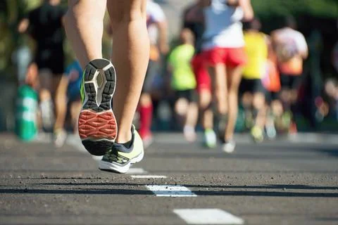 Marathon running race Foto stock