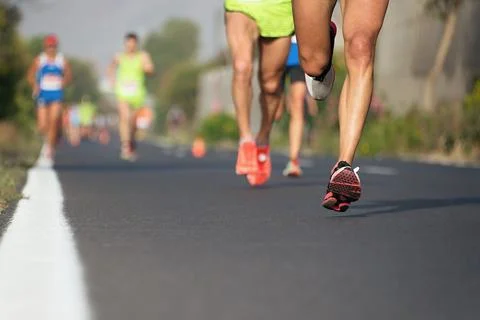 Marathon running race Stock Photos
