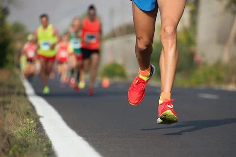 Marathon running race Foto stock