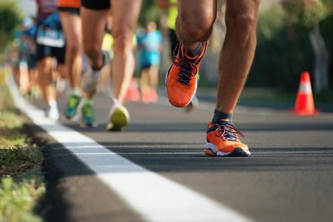 Marathon running race Stock Photos