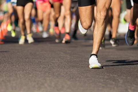 Marathon running race Stock Photos