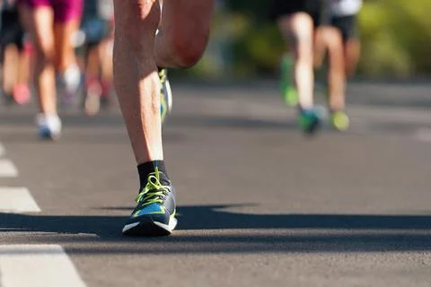 Marathon running race Stock Photos