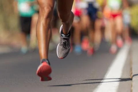 Marathon running race Stock Photos