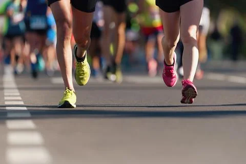 Marathon running race Stock Photos