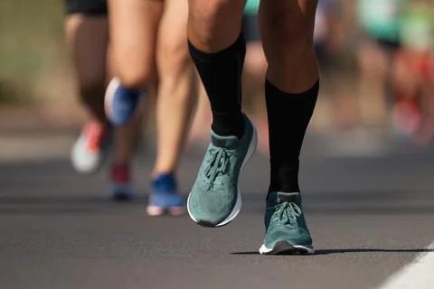 Marathon running race Stock Photos