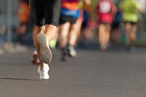 Marathon running race Stock Photos