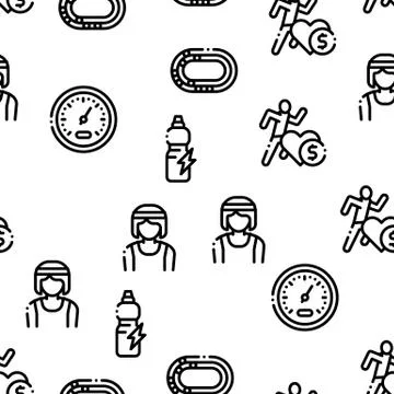 Marathon Seamless Pattern Vector Stock Illustration