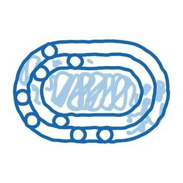 Marathon Stadium Top View doodle icon hand drawn illustration Stock Illustration